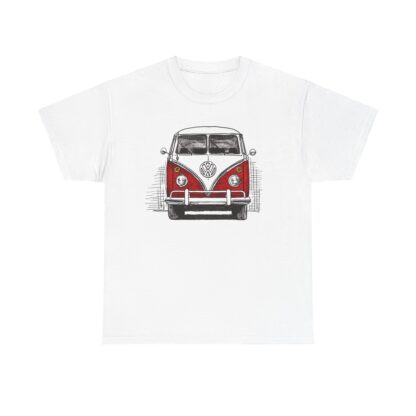 T-Shirt, VW Bus T1, Bulli, Strichzeichnung, Rot, personalisierbar – Bild 2