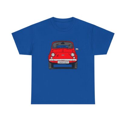 T-Shirt, Fiat 500 Cinquecento, Strichzeichnung, Rot, personalisierbar – Bild 8