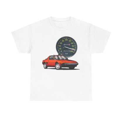 T-Shirt, Fiat X1/9, Rot, Vmax mit Tacho – Bild 2