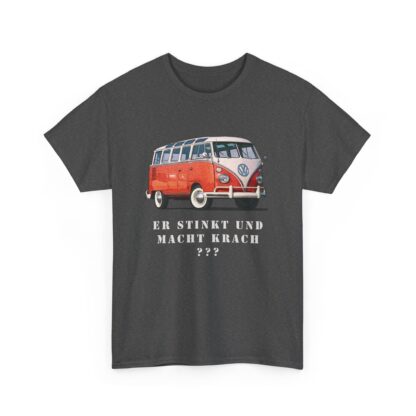 T-Shirt, VW Bulli T1 Rot - Vorder- und Rückseite bedruckt, weiße Schrift – Bild 7