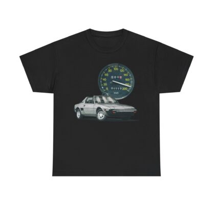 T-Shirt, Fiat X1/9, Silber, Vmax mit Tacho – Bild 2