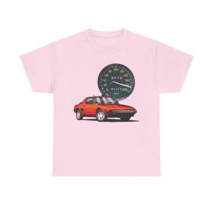 T-Shirt, Fiat X1/9, Rot, Vmax mit Tacho – Bild 10