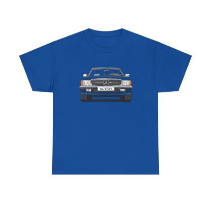 T-Shirt, Mercedes SL R107, Strichzeichnung, Blau, eigenes Kennzeichen möglich – Bild 8
