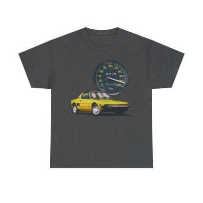 T-Shirt, Fiat X1/9, Gelb, Vmax mit Tacho – Bild 6