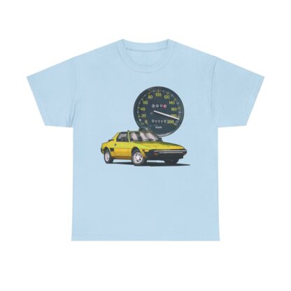 T-Shirt, Fiat X1/9, Gelb, Vmax mit Tacho – Bild 7