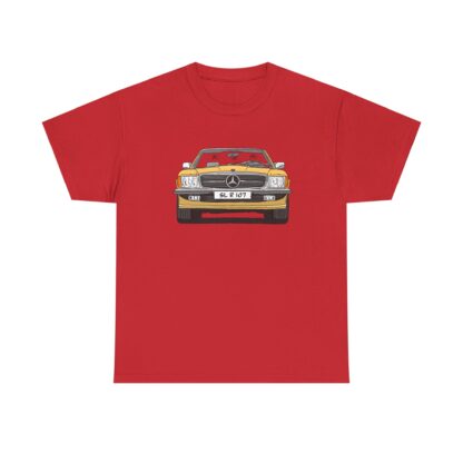 T-Shirt, Mercedes SL R107, Strichzeichnung, Gold/Gelb, eigenes Kennzeichen möglich – Bild 11