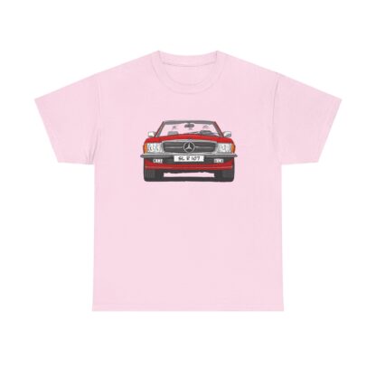 T-Shirt, Mercedes SL R107, Strichzeichnung, Rot, eigenes Kennzeichen möglich – Bild 10