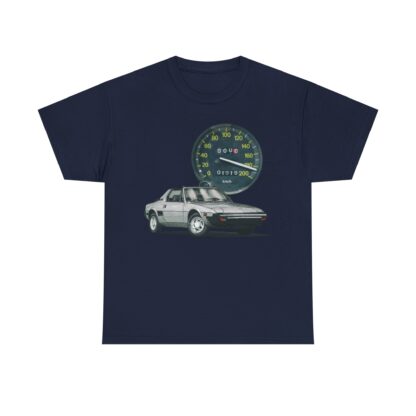 T-Shirt, Fiat X1/9, Silber, Vmax mit Tacho – Bild 9