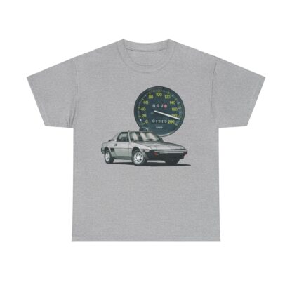 T-Shirt, Fiat X1/9, Silber, Vmax mit Tacho – Bild 4