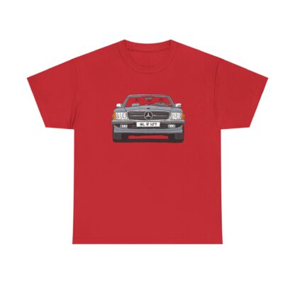 T-Shirt, Mercedes SL R107, Strichzeichnung, Silbergrau, eigenes Kennzeichen möglich – Bild 11