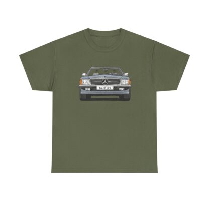 T-Shirt, Mercedes SL R107, Strichzeichnung, Silbergrau, eigenes Kennzeichen möglich – Bild 6