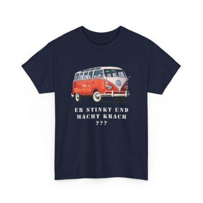 T-Shirt, VW Bulli T1 Rot - Vorder- und Rückseite bedruckt, weiße Schrift – Bild 11