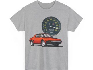 T-Shirt, Fiat X1/9, Rot, Vmax mit Tacho