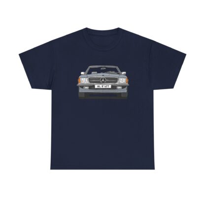 T-Shirt, Mercedes SL R107, Strichzeichnung, Silbergrau, eigenes Kennzeichen möglich – Bild 9