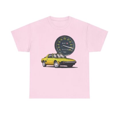 T-Shirt, Fiat X1/9, Gelb, Vmax mit Tacho – Bild 10