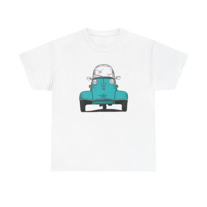 T-Shirt, Messerschmitt Kabinenroller, Strichzeichnung, Grün – Bild 2