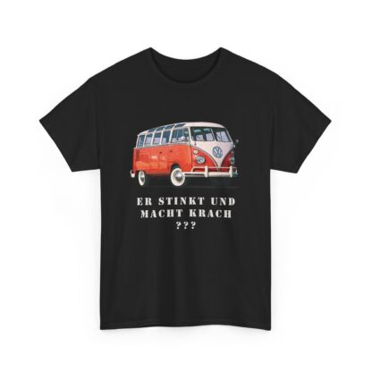 T-Shirt, VW Bulli T1 Rot - Vorder- und Rückseite bedruckt, weiße Schrift