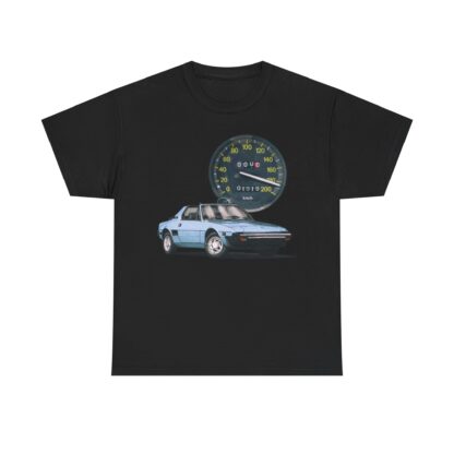 T-Shirt, Fiat X1/9, Blau, Vmax mit Tacho – Bild 3
