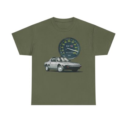 T-Shirt, Fiat X1/9, Silber, Vmax mit Tacho – Bild 5