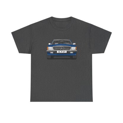 T-Shirt, Mercedes SL R107, Strichzeichnung, Blau, eigenes Kennzeichen möglich – Bild 6