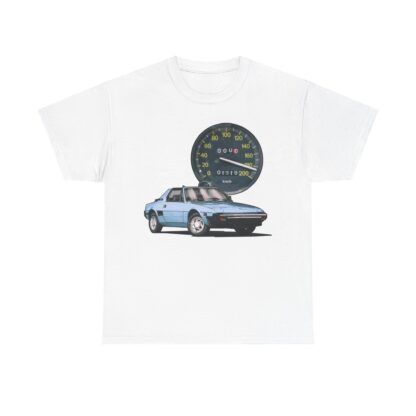 T-Shirt, Fiat X1/9, Blau, Vmax mit Tacho – Bild 2