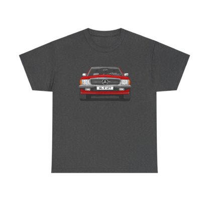 T-Shirt, Mercedes SL R107, Strichzeichnung, Rot, eigenes Kennzeichen möglich – Bild 6