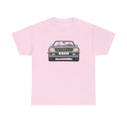 T-Shirt, Mercedes SL R107, Strichzeichnung, Silbergrau, eigenes Kennzeichen möglich – Bild 10