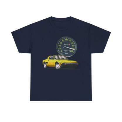 T-Shirt, Fiat X1/9, Gelb, Vmax mit Tacho – Bild 9