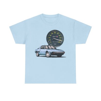 T-Shirt, Fiat X1/9, Blau, Vmax mit Tacho – Bild 7