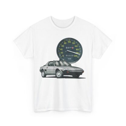 T-Shirt, Fiat X1/9, Silber, Vmax mit Tacho