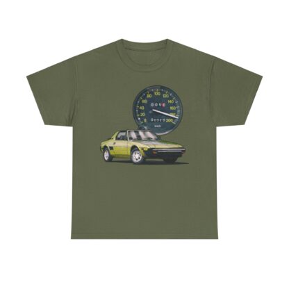T-Shirt, Fiat X1/9, Grün, Vmax mit Tacho – Bild 5