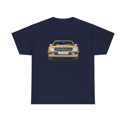 T-Shirt, Mercedes SL R107, Strichzeichnung, Gold/Gelb, eigenes Kennzeichen möglich – Bild 9