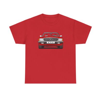 T-Shirt, Mercedes SL R107, Strichzeichnung, Rot, eigenes Kennzeichen möglich – Bild 11