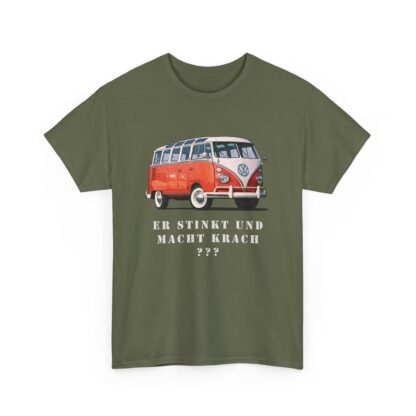 T-Shirt, VW Bulli T1 Rot - Vorder- und Rückseite bedruckt, weiße Schrift – Bild 5