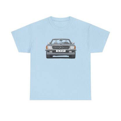 T-Shirt, Mercedes SL R107, Strichzeichnung, Silbergrau, eigenes Kennzeichen möglich – Bild 7