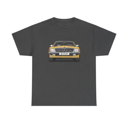 T-Shirt, Mercedes SL R107, Strichzeichnung, Gold/Gelb, eigenes Kennzeichen möglich – Bild 6