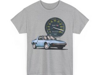 T-Shirt, Fiat X1/9, Blau, Vmax mit Tacho