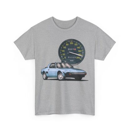 T-Shirt, Fiat X1/9, Blau, Vmax mit Tacho