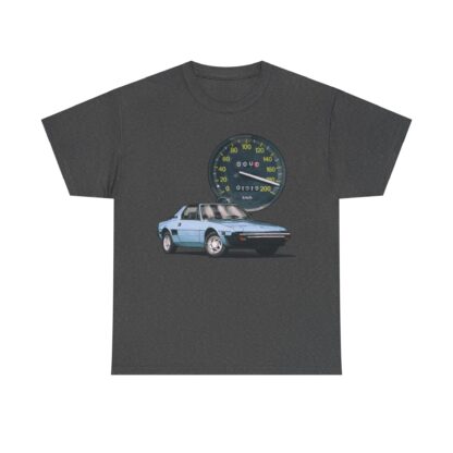 T-Shirt, Fiat X1/9, Blau, Vmax mit Tacho – Bild 6