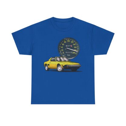 T-Shirt, Fiat X1/9, Gelb, Vmax mit Tacho – Bild 8