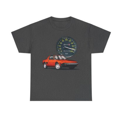 T-Shirt, Fiat X1/9, Rot, Vmax mit Tacho – Bild 6