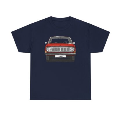T-Shirt, Volvo 140/142, Strichzeichnung, Rot, Wunschkennzeichen möglich – Bild 5
