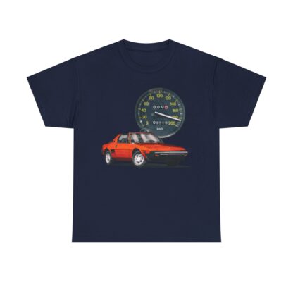 T-Shirt, Fiat X1/9, Rot, Vmax mit Tacho – Bild 9