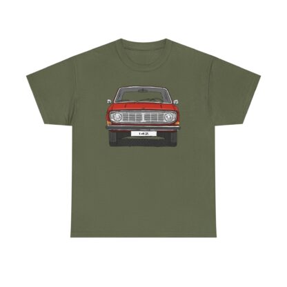 T-Shirt, Volvo 140/142, Strichzeichnung, Rot, Wunschkennzeichen möglich – Bild 11