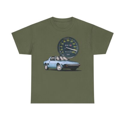 T-Shirt, Fiat X1/9, Blau, Vmax mit Tacho – Bild 5