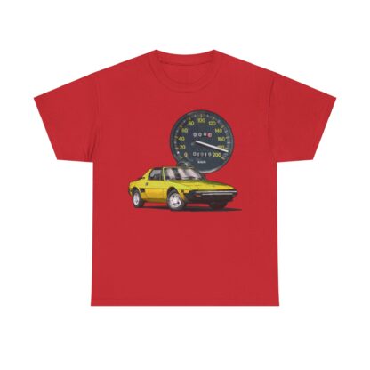 T-Shirt, Fiat X1/9, Gelb, Vmax mit Tacho – Bild 11
