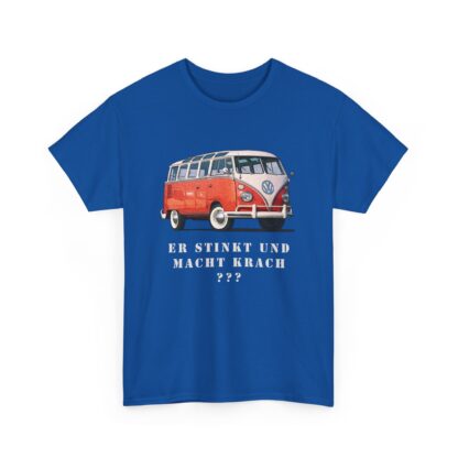 T-Shirt, VW Bulli T1 Rot - Vorder- und Rückseite bedruckt, weiße Schrift – Bild 9