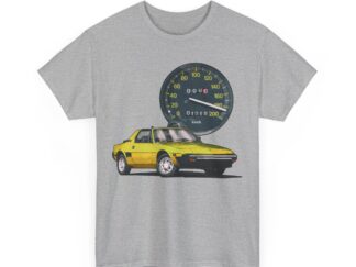T-Shirt, Fiat X1/9, Gelb, Vmax mit Tacho