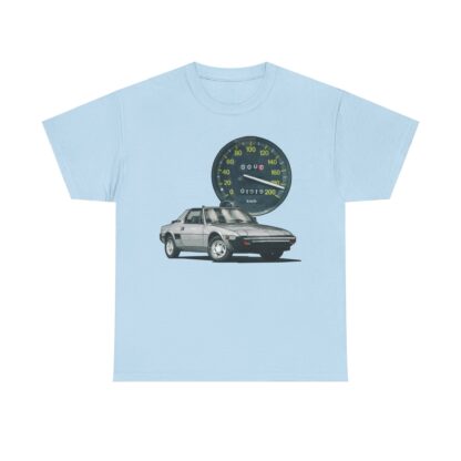 T-Shirt, Fiat X1/9, Silber, Vmax mit Tacho – Bild 7