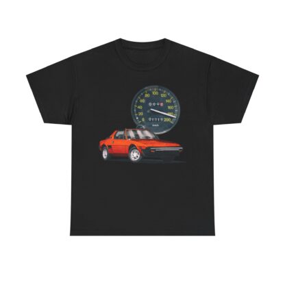 T-Shirt, Fiat X1/9, Rot, Vmax mit Tacho – Bild 3